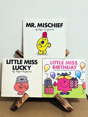 Little Miss Books Lot of 3 Mr Mischief Lucky Birthday Roger Hargreaves Vintage